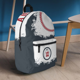 Baseball Sportteam Spieler Jersey Nummer Grau Bedruckter Rucksack