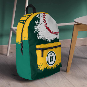 Baseball Sportteam Spieler Jersey Nummer Grün Bedruckter Rucksack