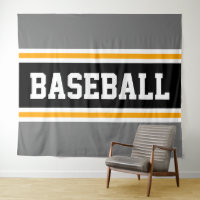 BASEBALL Sporty Gray Black Yellow Racing Streifen