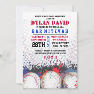 BASEBALL Spritzer Bar Bat Mitzvah Einladung