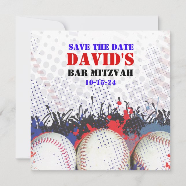 BASEBALL SPRITZER Bar Mitzvah SAVE THE DATE Karte (Vorderseite)