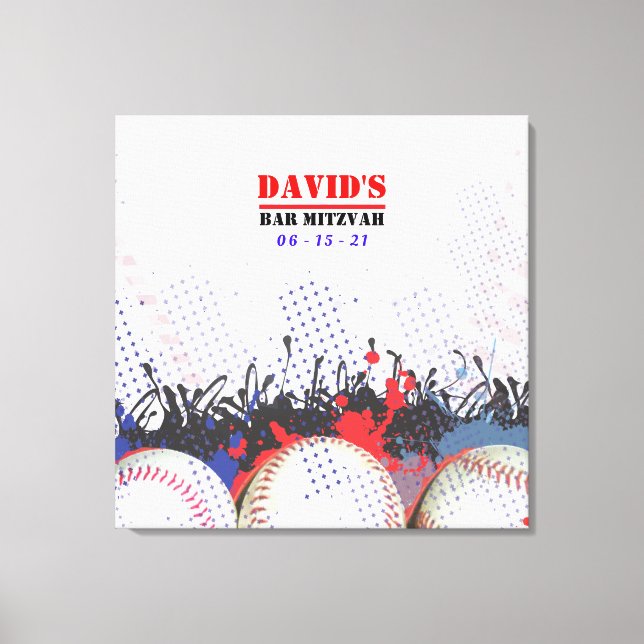 BASEBALL SPRITZER Bar Mitzvah Sign-In Memory-Board Leinwanddruck (Vorderseite)