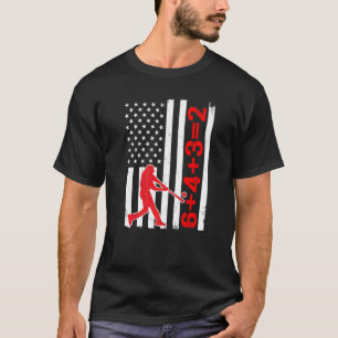 Baseball-Spruch 6+4+32 Double Play Baseball-Spiele T-Shirt
