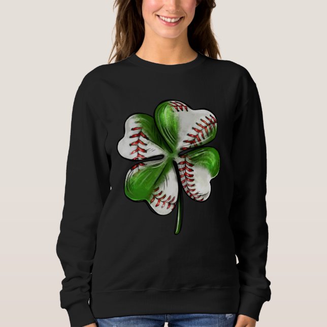 Baseball St Patrick s Day Four Leaf C Irish Men Bo Sweatshirt (Vorderseite)