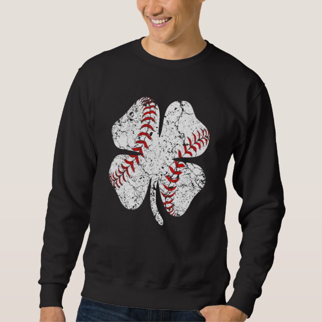 Baseball St Patricks Day Boys Girls Men Women Sham Sweatshirt (Vorderseite)