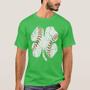 Baseball St Patricks Day Boys Men Catcher Kleeblat T-Shirt