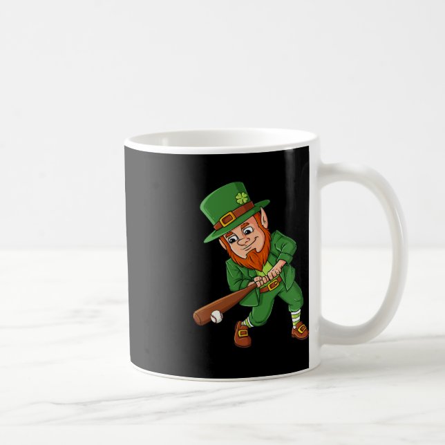 Baseball St Patricks Day Leprechaun Hitter Batter Kaffeetasse (Rechts)