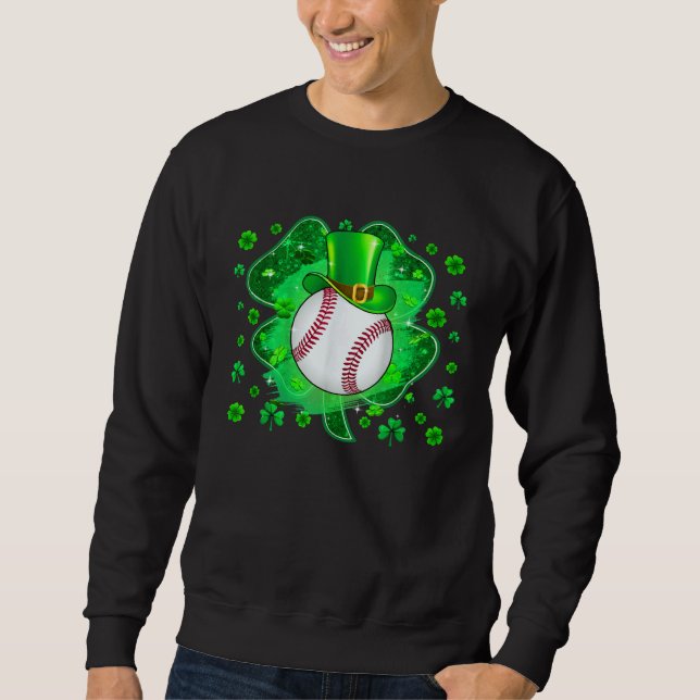 Baseball St. Patricks Tag Leprechaun Kleeblatt Jun Sweatshirt (Vorderseite)
