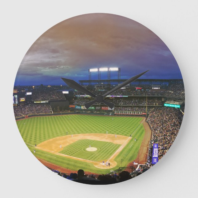 Baseball-Stadion - AcrylWanduhr - HAMbWG Große Wanduhr (Vorderseite)