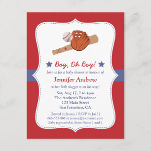 Baseball-Star Baby-Party für Jungen Einladung