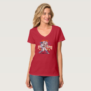Baseball Stars & Stripes (D. Modus) Frauen V-Aus T-Shirt