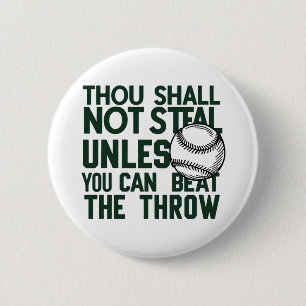 Baseball Stealing Spaß Shirt Button