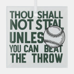 Baseball Stealing Spaß Shirt Ornament Aus Glas