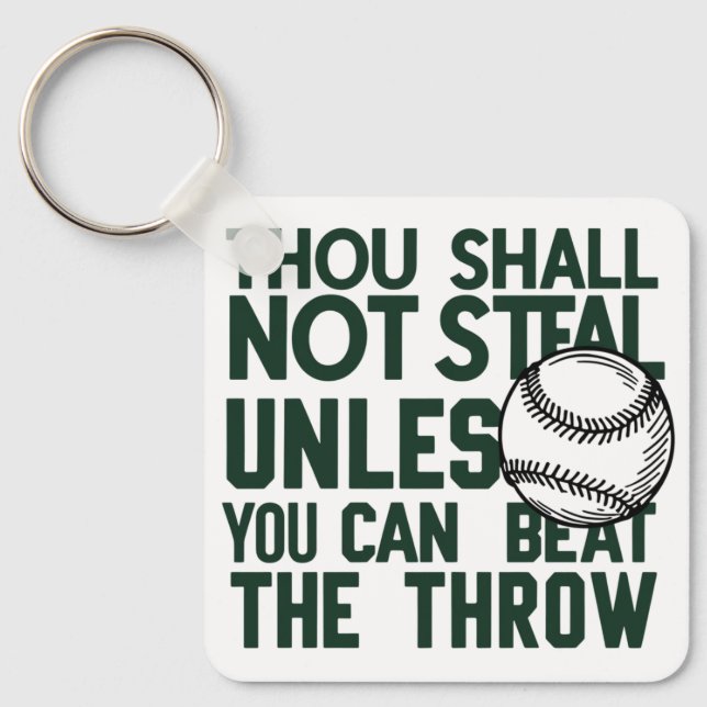 Baseball Stealing Spaß Shirt Schlüsselanhänger (Vorderseite)