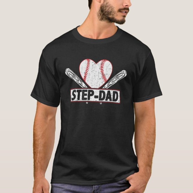 Baseball Step-Vater Matching Family Softball Baseb T-Shirt (Vorderseite)