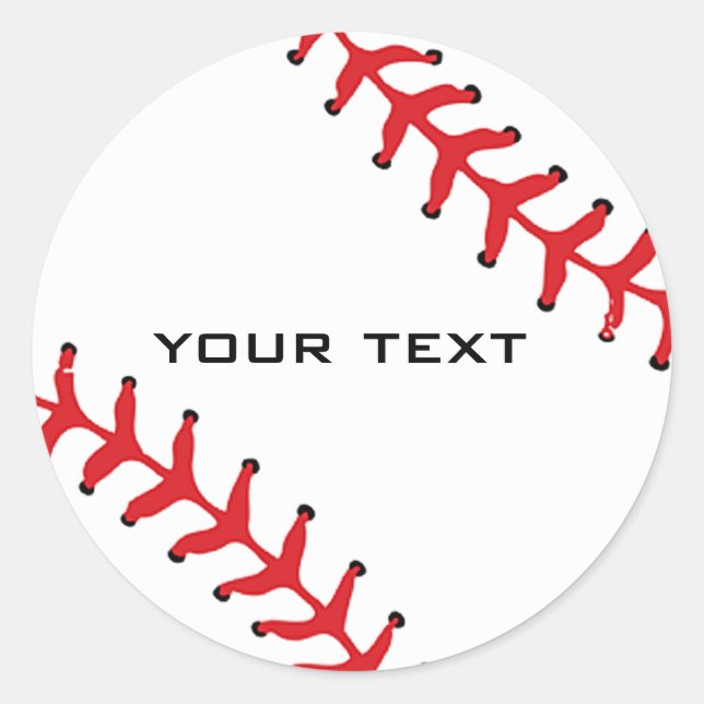 Baseball-Sticker Runder Aufkleber (Vorderseite)