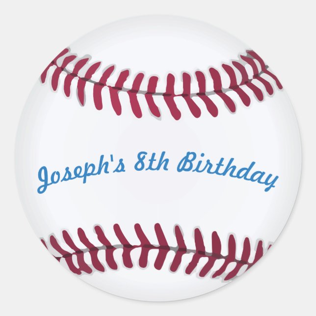 Baseball-Stickers mit benutzerdefinierten Worten Runder Aufkleber (Vorderseite)