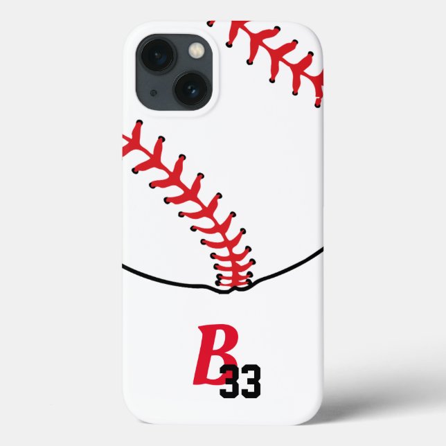 Baseball-Sticks Monogramm und Teamnummer Case-Mate iPhone Hülle (Rückseite)