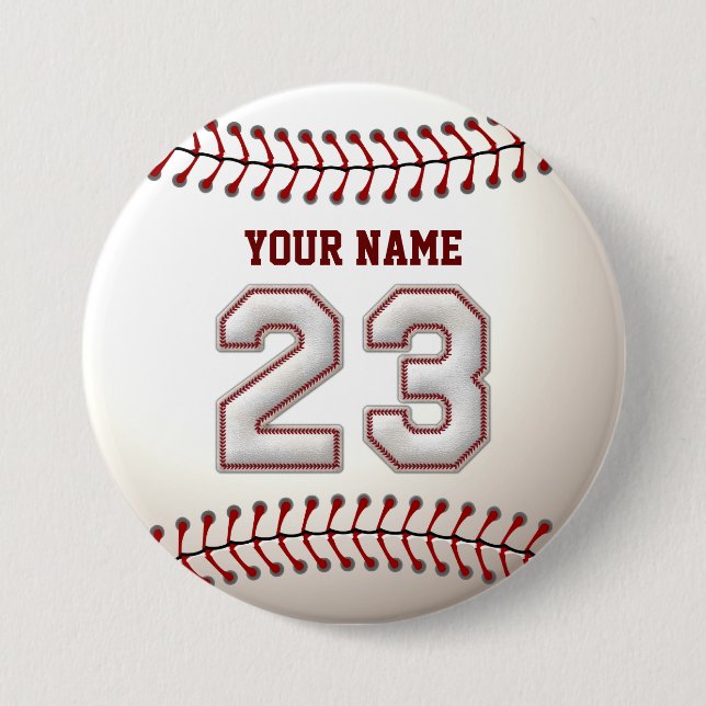 Baseball Stitches Player Nummer 23 und Individuell Button (Vorderseite)