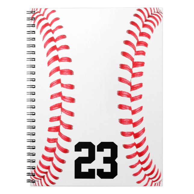 Baseball-Stitches und Notebook mit benutzerdefinie Notizblock (Vorderseite)