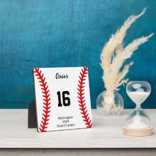 Baseball Stitches Zuhause plaque Fotoplatte