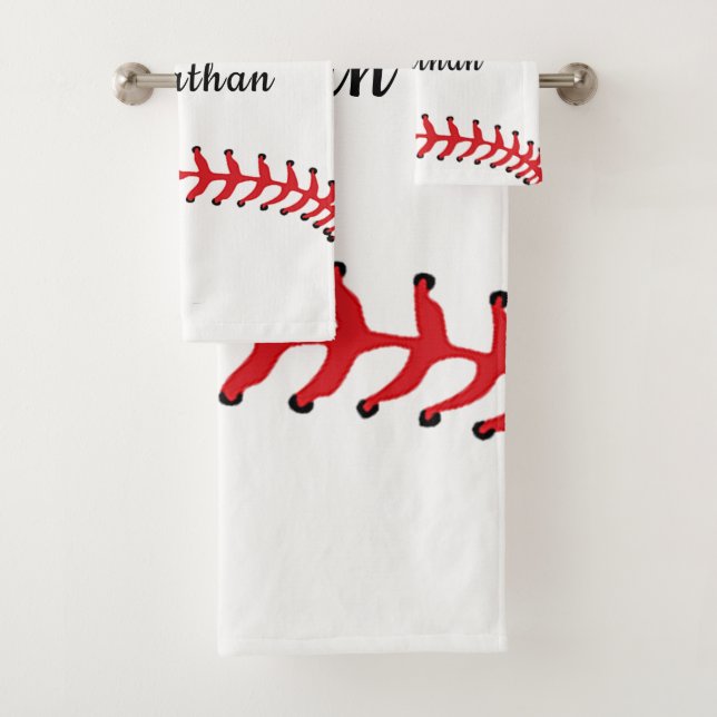Baseball Stitching Design Badetuch Set (Insitu)