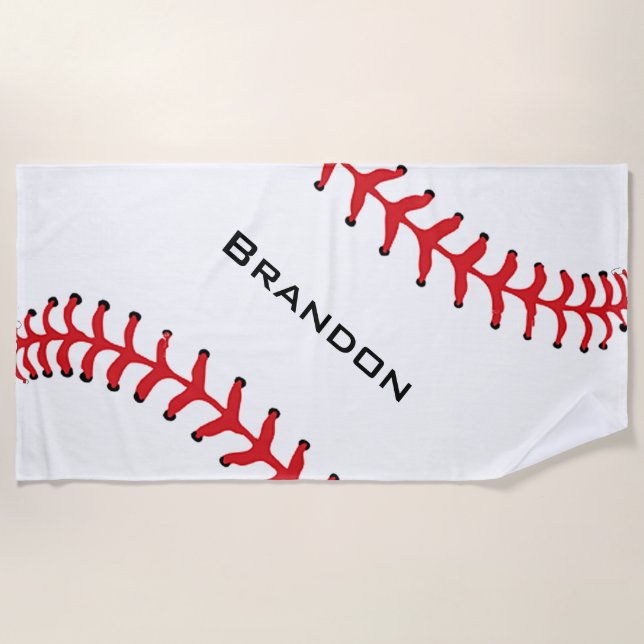Baseball Stitching Design Beach Handtuch (Vorderseite)