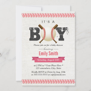 Baseball Stitching Es ist eine Baby-Baby-Dusche fü Einladung