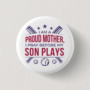 Baseball stolz Mutter ich bete, bevor mein Sohn sp Button