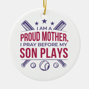 Baseball stolz Mutter ich bete, bevor mein Sohn sp Keramik Ornament
