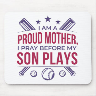 Baseball stolz Mutter ich bete, bevor mein Sohn sp Mousepad