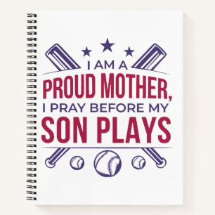 Baseball stolz Mutter ich bete, bevor mein Sohn sp Notizbuch