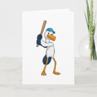 Baseball-Storch mit Baseballschläger