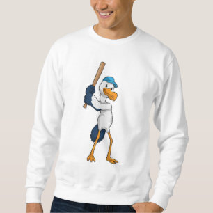 Baseball-Storch mit Baseballschläger Sweatshirt