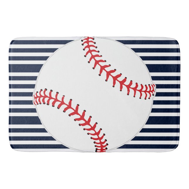 Baseball Streifen Design Bath Mat Badematte (Vorderseite)