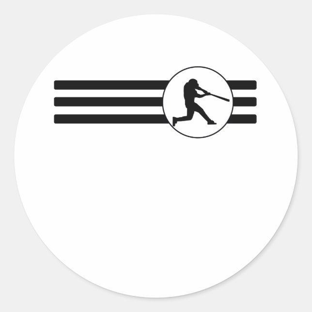 Baseball-Streifen Runder Aufkleber (Vorderseite)