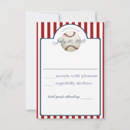 Baseball Stripes-Antwortkarte RSVP Karte