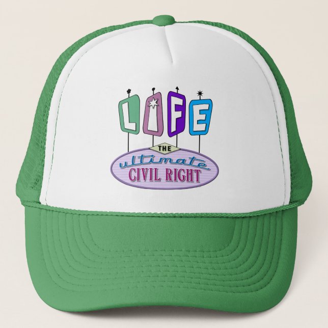 Baseball-style hat with a pro-life message. truckerkappe (Vorderseite)