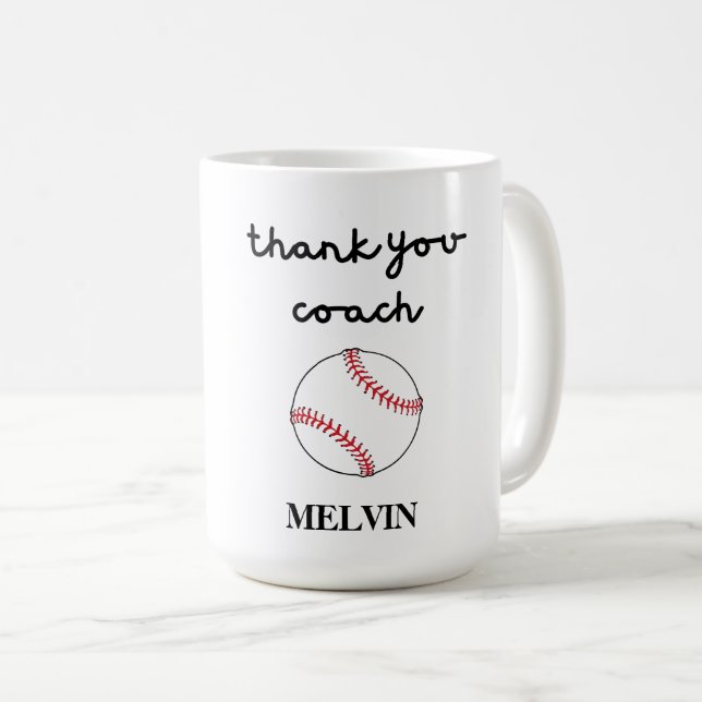 Baseball-Tasse für Sporttrainer, Danke, Geschenk Kaffeetasse (VorderseiteRechts)