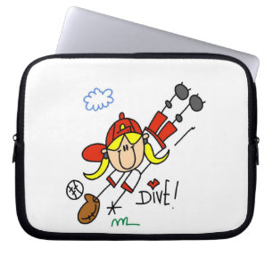 Baseball-Tauch Mädchen Softball-T-Shirts und Gesch Laptopschutzhülle
