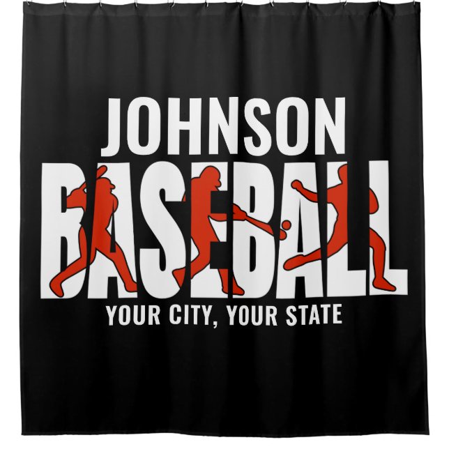 Baseball Team ADD NAME Champion Game Player Duschvorhang (Vorderseite)