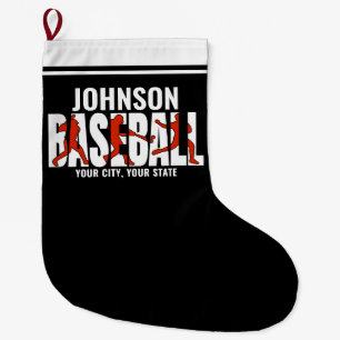 Baseball Team ADD NAME Champion Game Player Großer Weihnachtsstrumpf