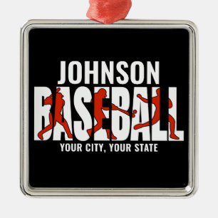 Baseball Team ADD NAME Champion Game Player Ornament Aus Metall