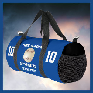 Baseball Team, Coach oder Player Blue Personalisie Duffle Bag