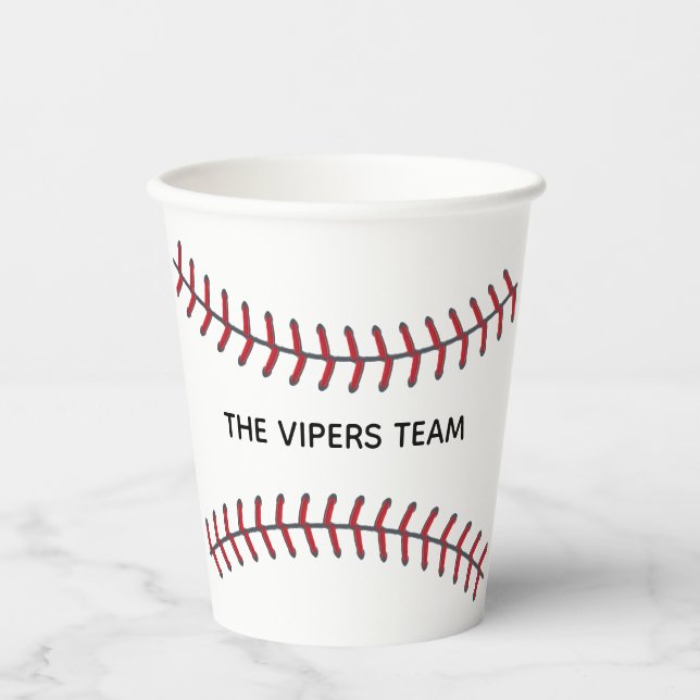 Baseball Team Cool Ball Player League Custom Party Pappbecher (Vorderseite)