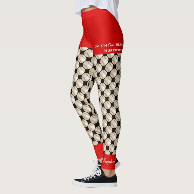 Baseball-Team-Leggings mit Fake Red Shorts Leggings (Links)