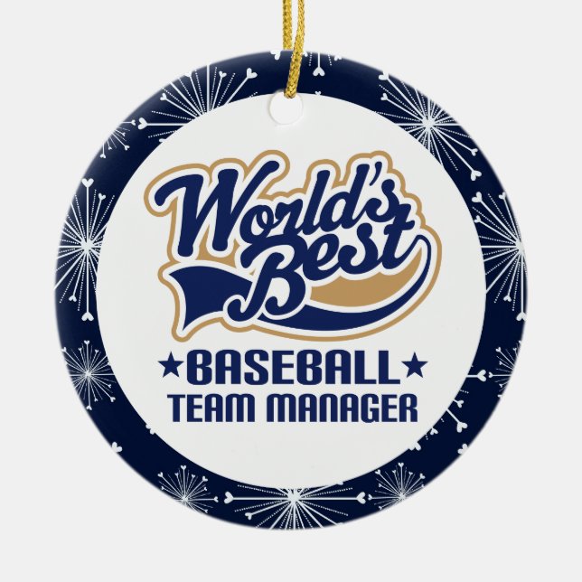 Baseball-Team-Manager-Geschenk-Verzierung Keramikornament (Vorne)