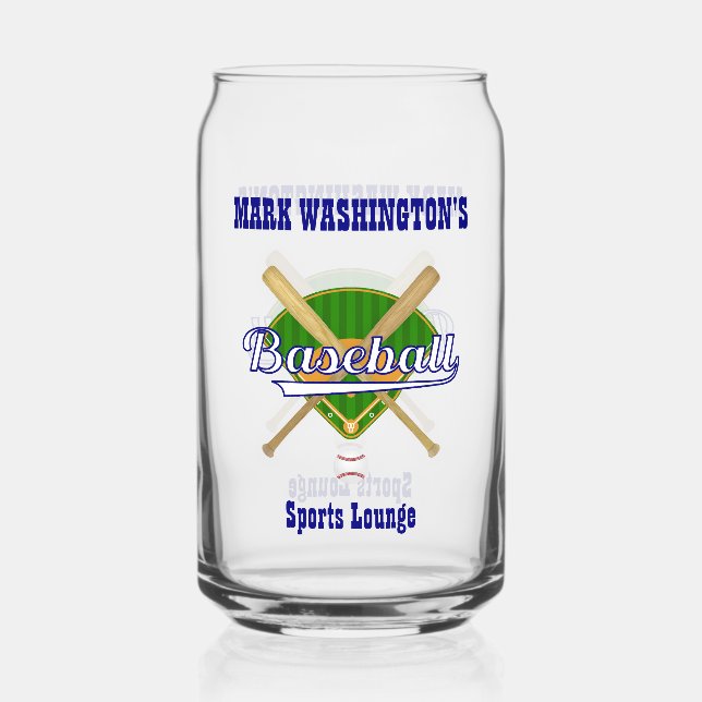 Baseball Team Player Sports Lounge Bier kann Glas (Vorderseite)