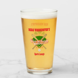 Baseball Team Player Sports Lounge Pint Beer Soda Glas
