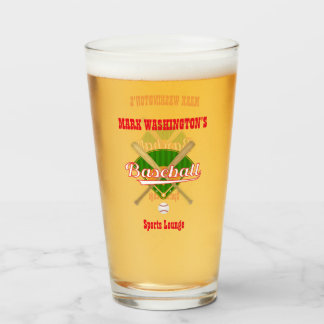 Baseball Team Player Sports Lounge Pint Beer Soda Glas